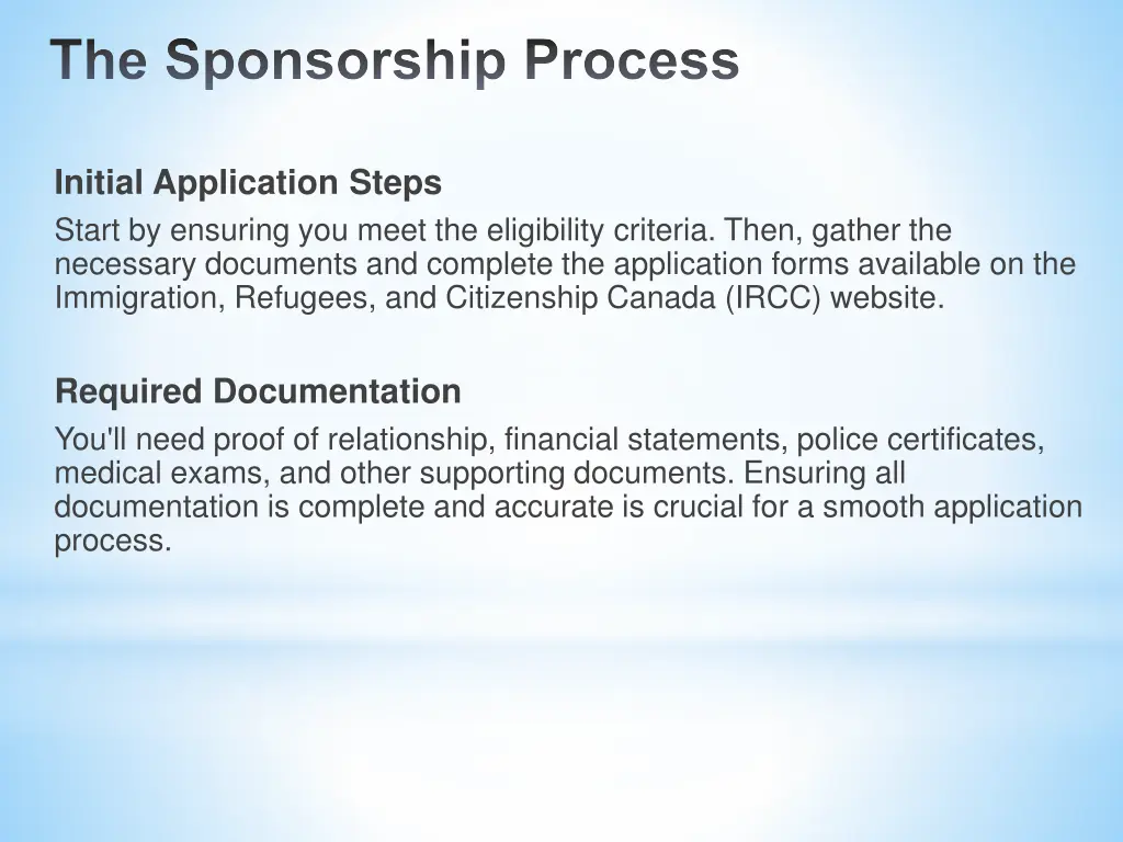 the sponsorship process