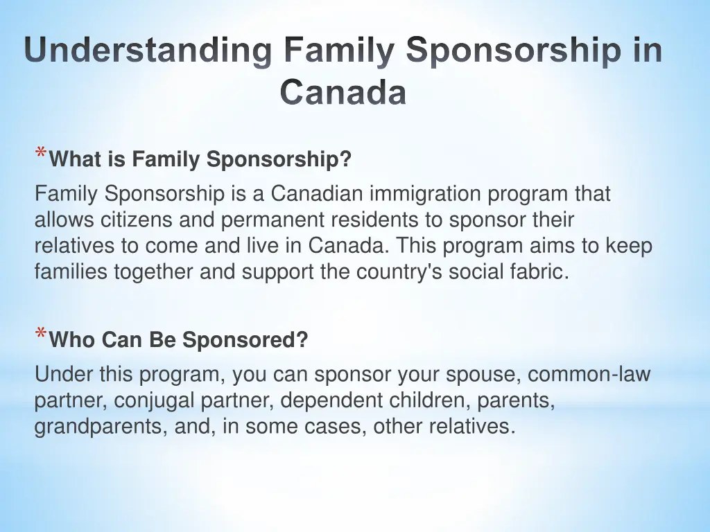 understanding family sponsorship in canada