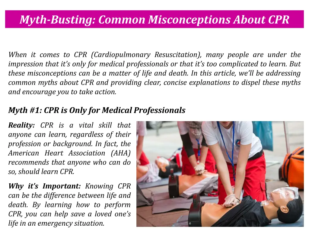 myth busting common misconceptions about cpr