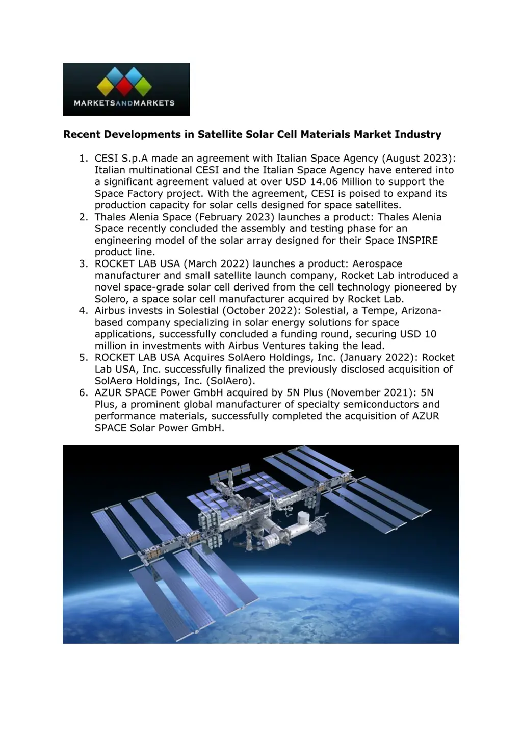 recent developments in satellite solar cell