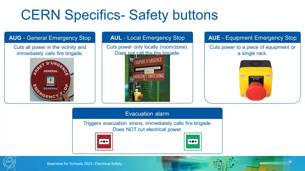 cern specifics safety buttons