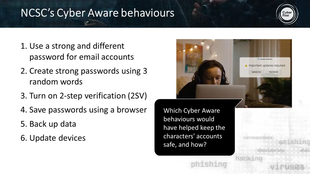 ncsc s cyber aware behaviours ncsc s cyber aware