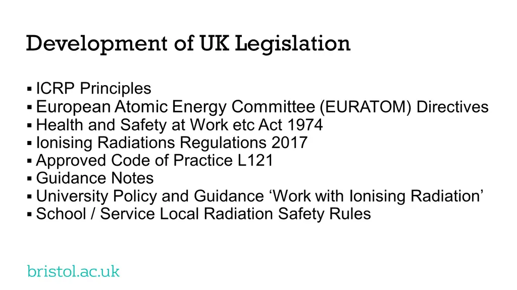 development of uk legislation