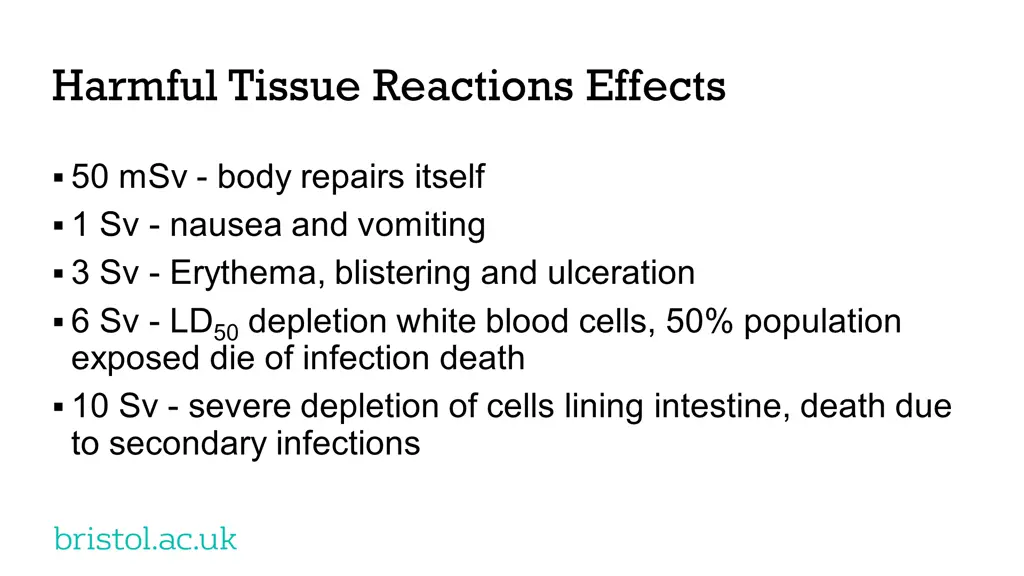 harmful tissue reactions effects