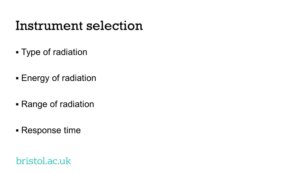 instrument selection