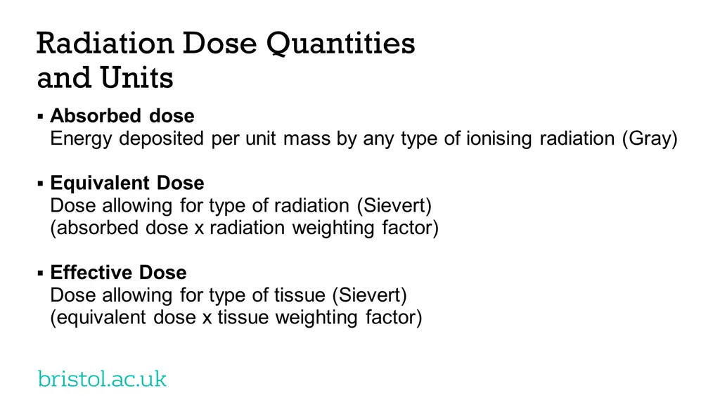 radiation dose quantities and units absorbed dose