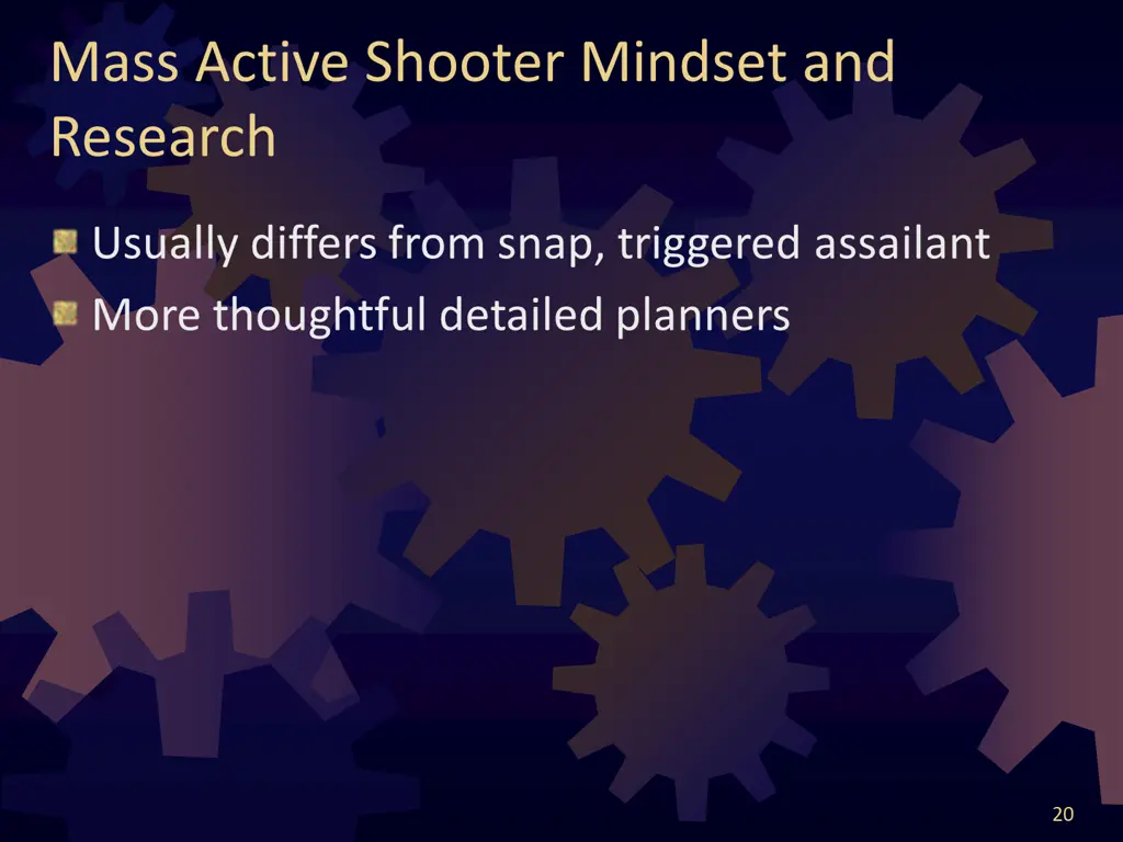 mass active shooter mindset and research