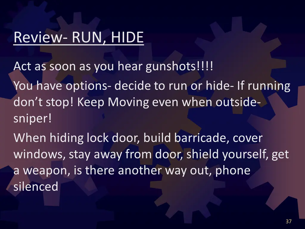 review run hide