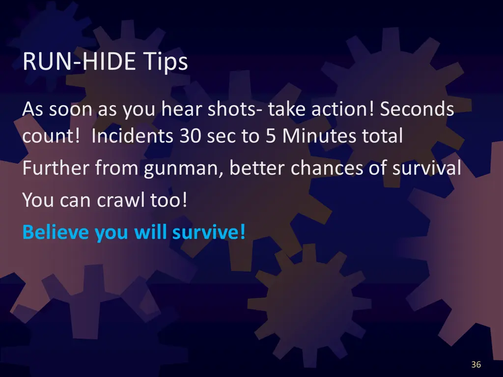 run hide tips