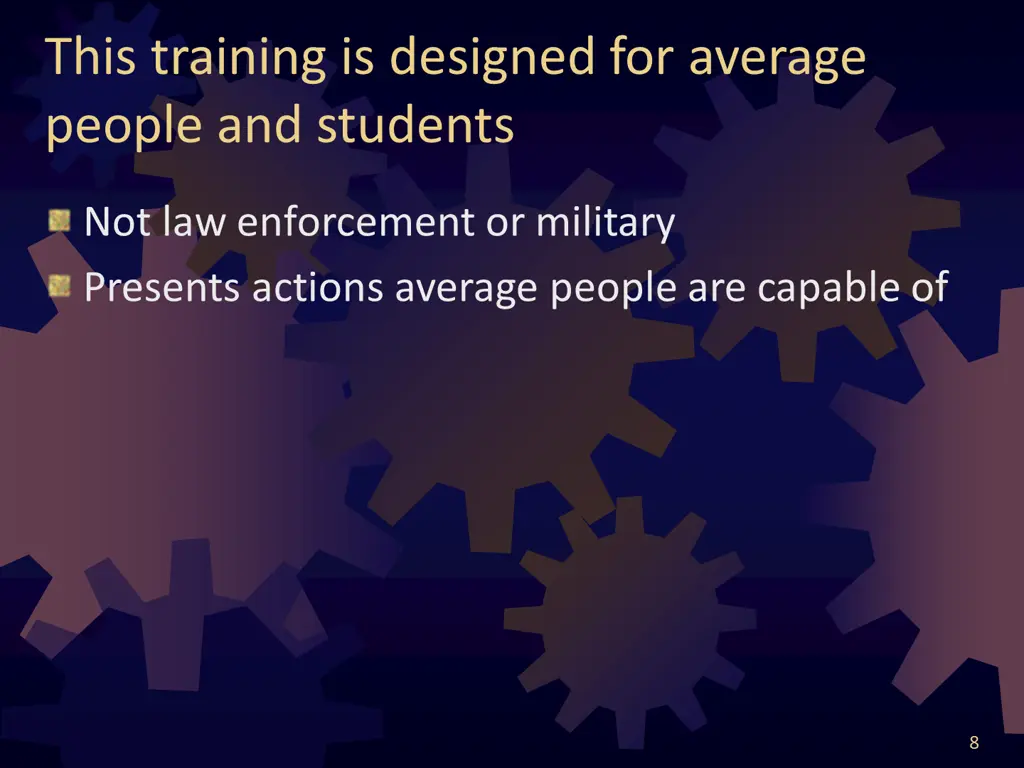 this training is designed for average people