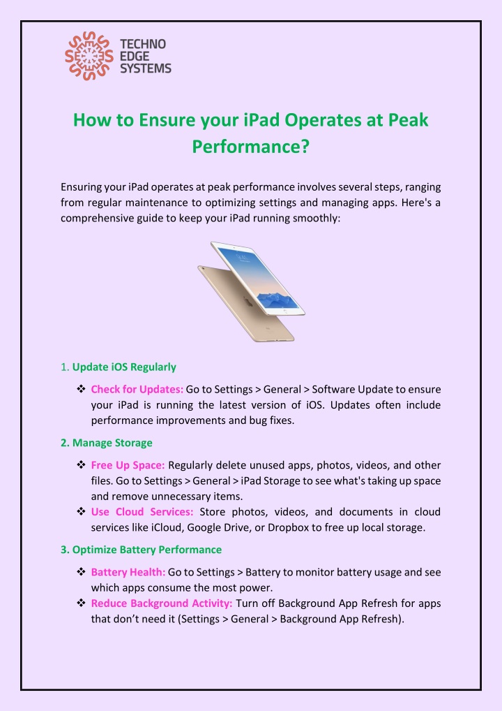 how to ensure your ipad operates at peak