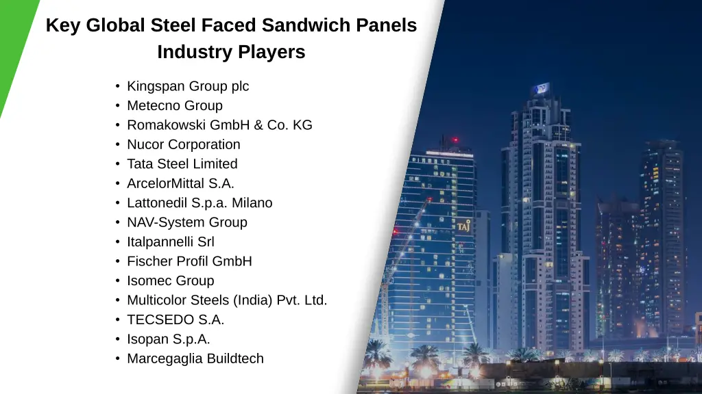 key global steel faced sandwich panels industry