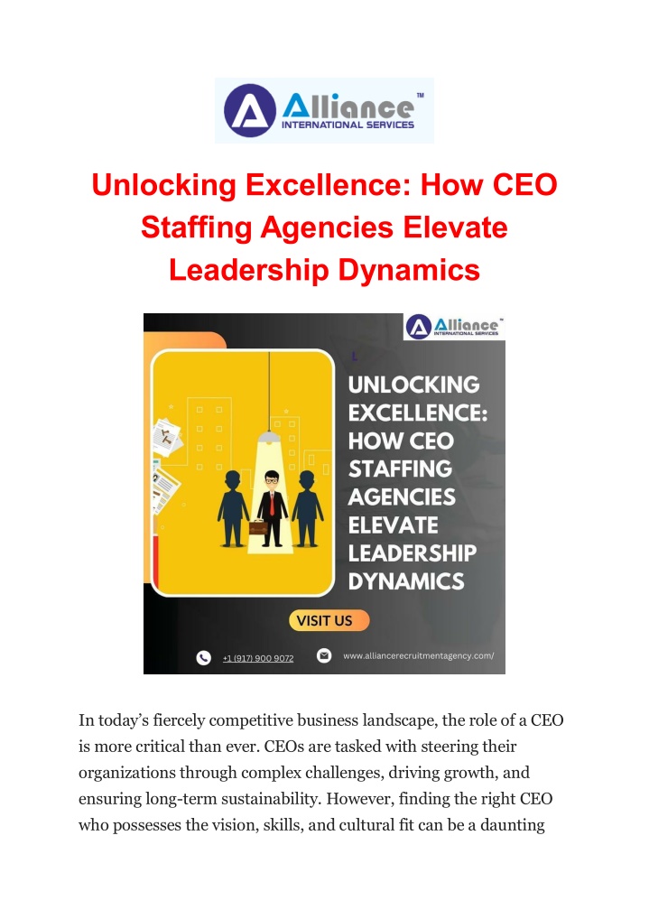 unlocking excellence how ceo staffing agencies