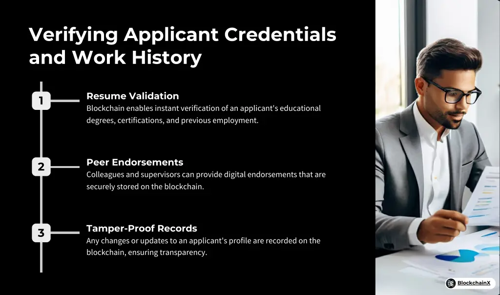 verifying applicant credentials and work history