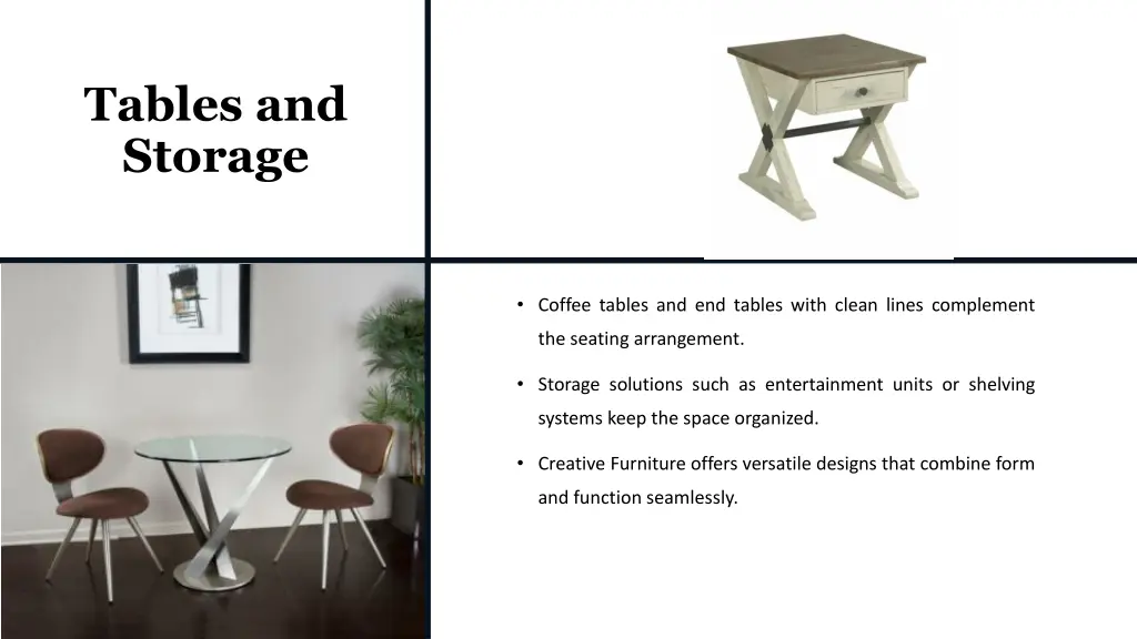 tables and storage