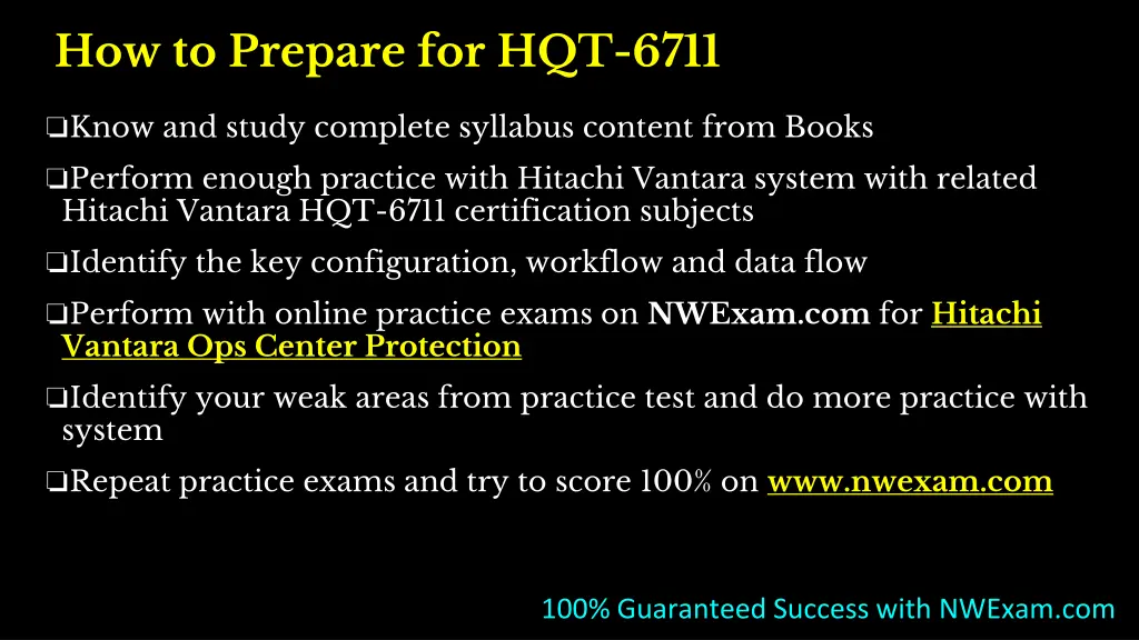 how to prepare for hqt 6711