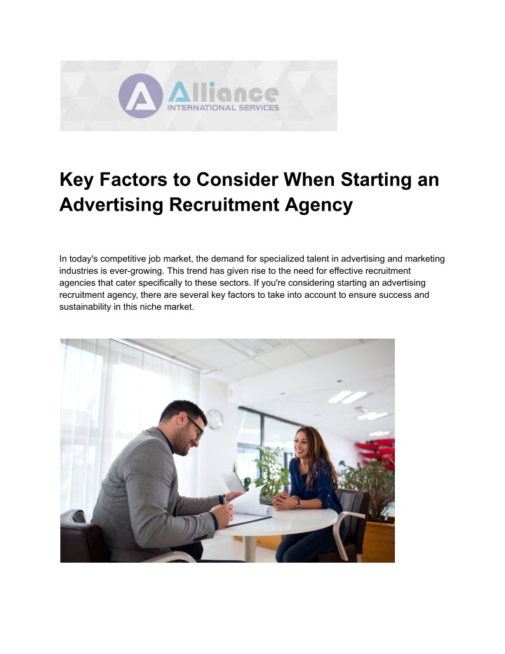 key factors to consider when starting