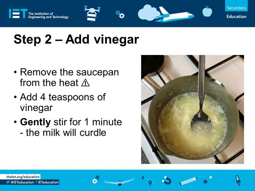 step 2 add vinegar