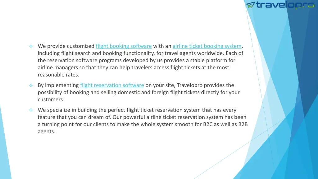 we provide customized flight booking software