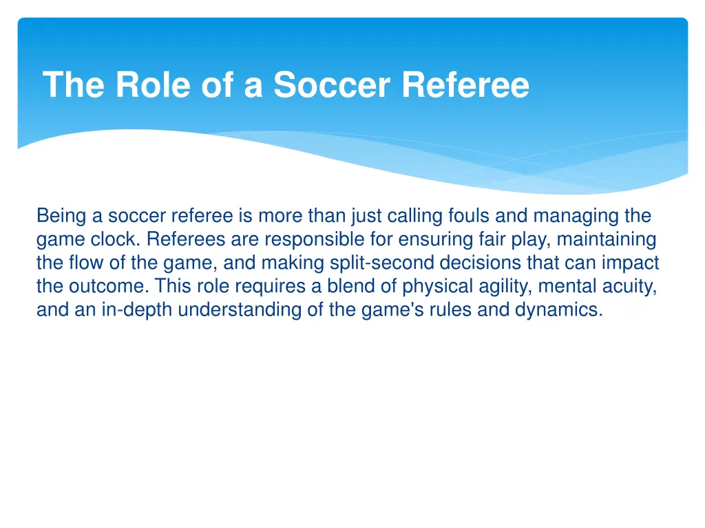 the role of a soccer referee