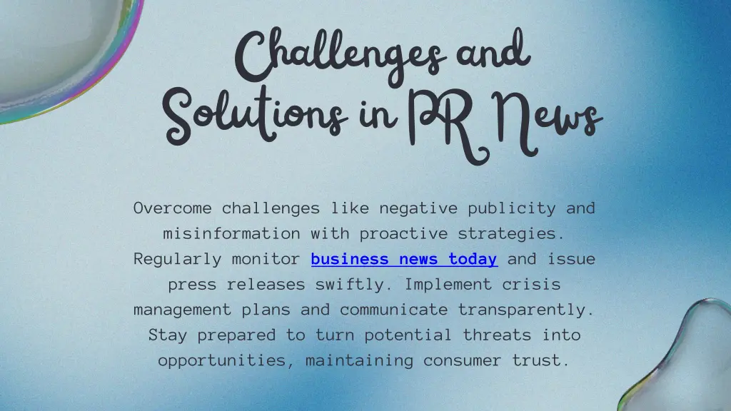 challenges and solutions in pr news