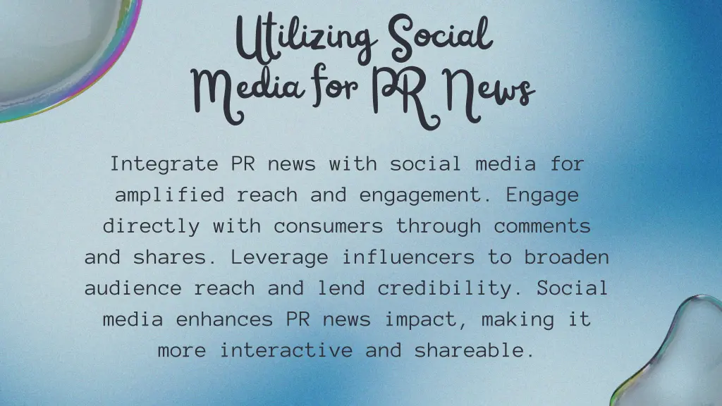 utilizing social media for pr news