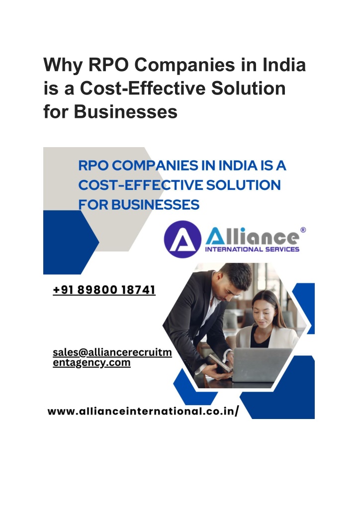 why rpo companies in india is a cost effective