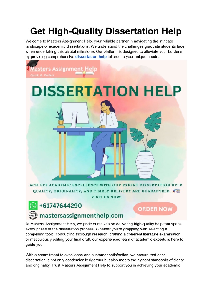 get high quality dissertation help