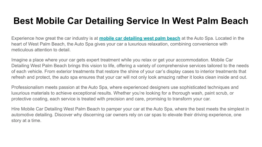 best mobile car detailing service in west palm