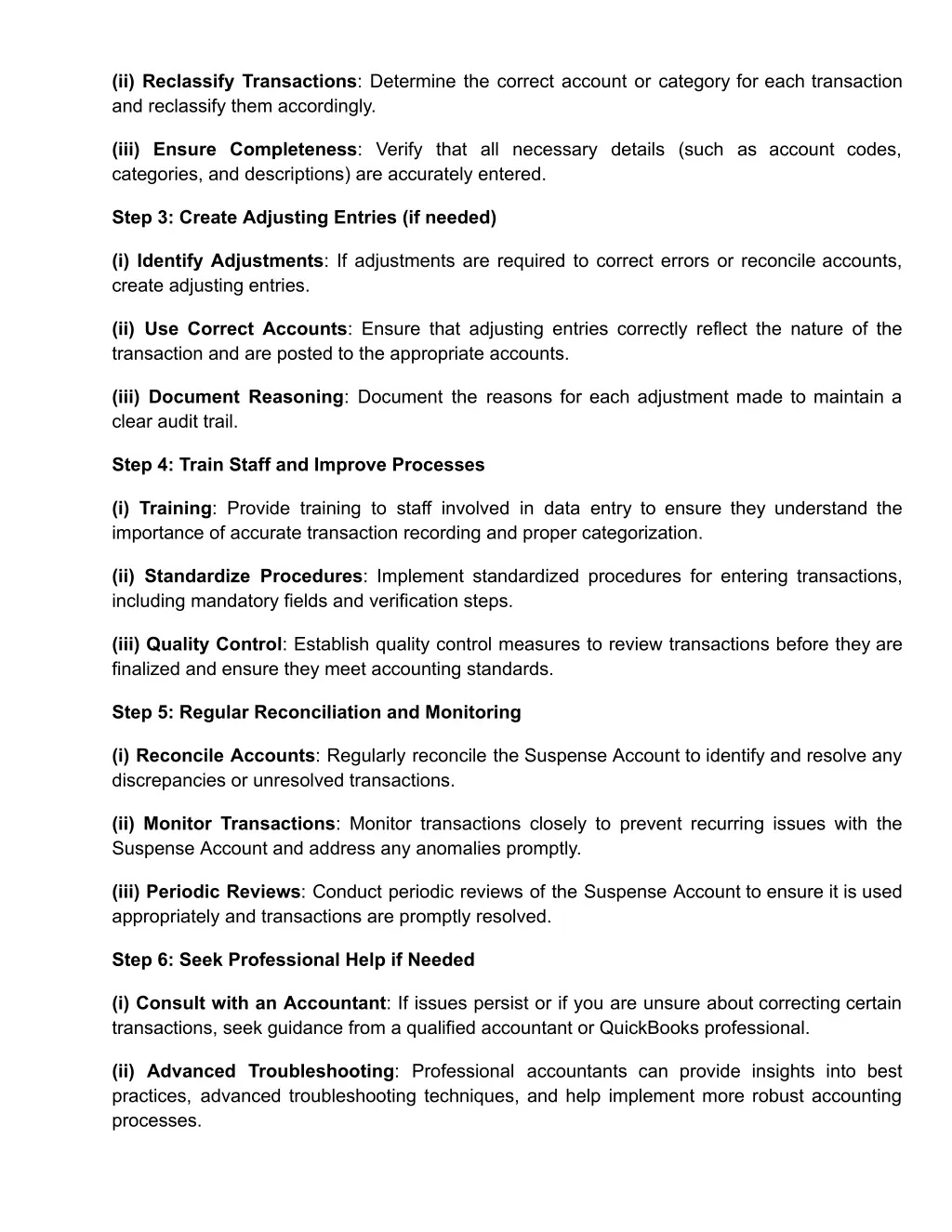 ii reclassify transactions determine the correct