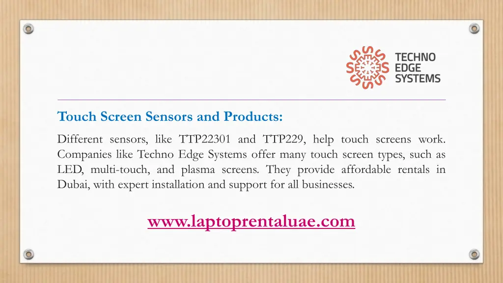 touch screen sensors and products