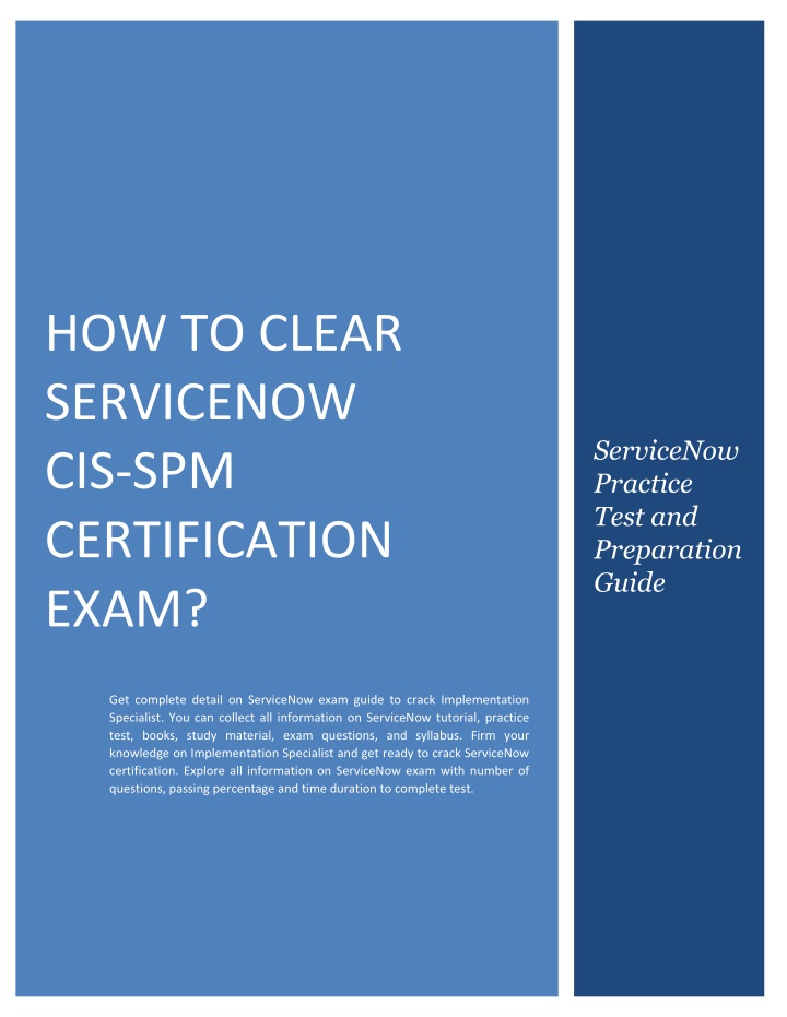 how to clear servicenow cis spm certification exam