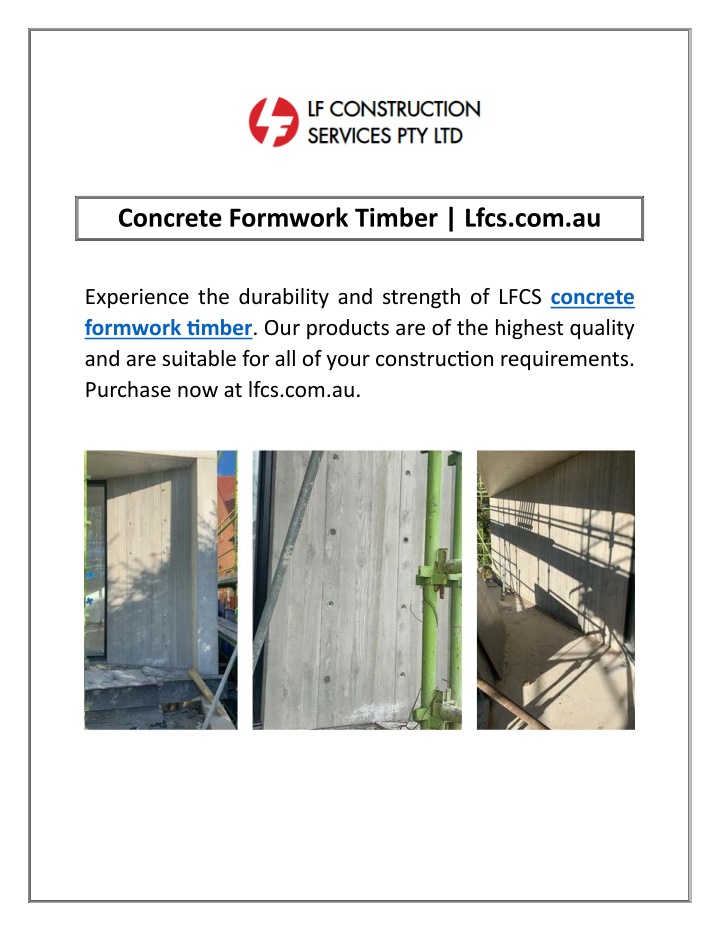 concrete formwork timber lfcs com au