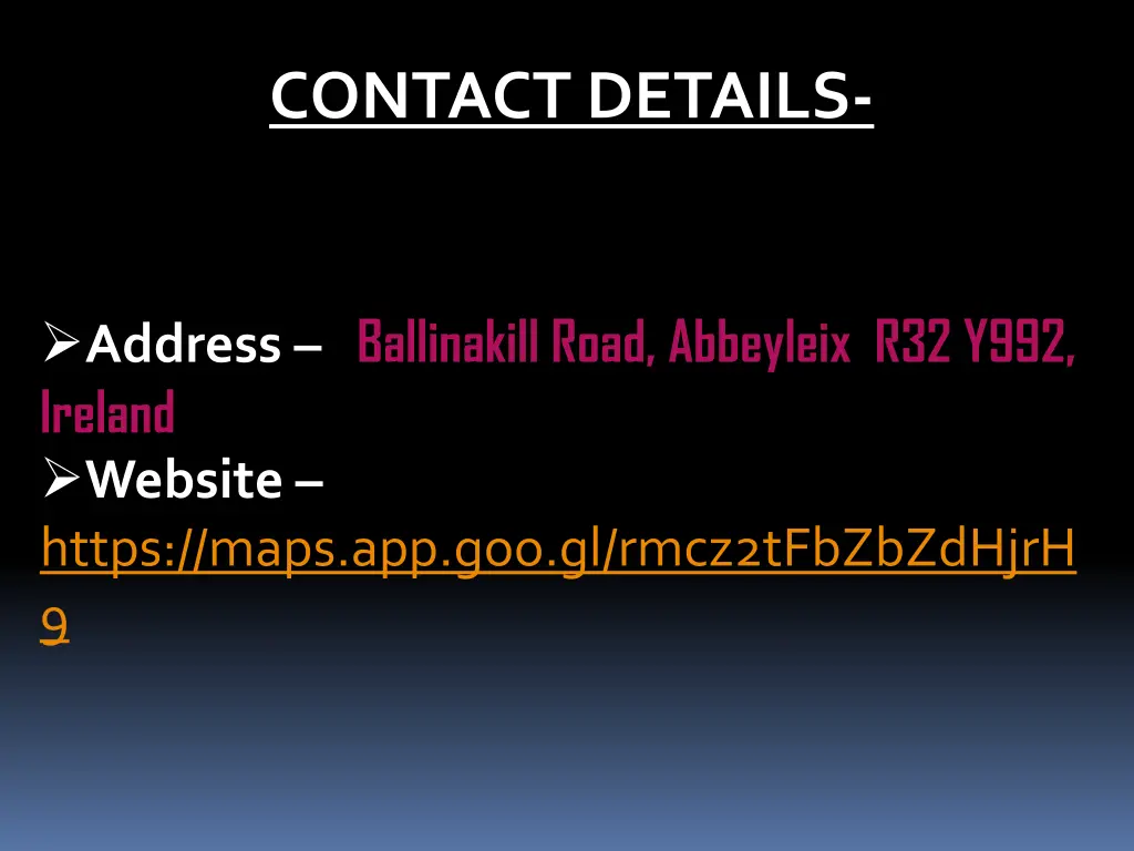 contact details