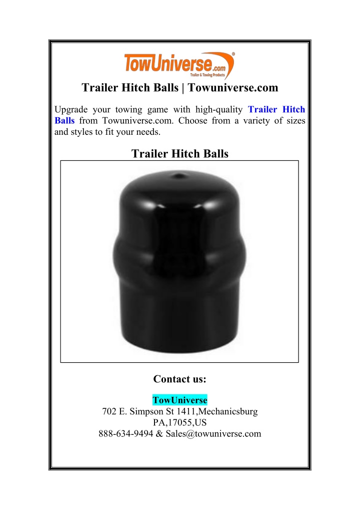 trailer hitch balls towuniverse com