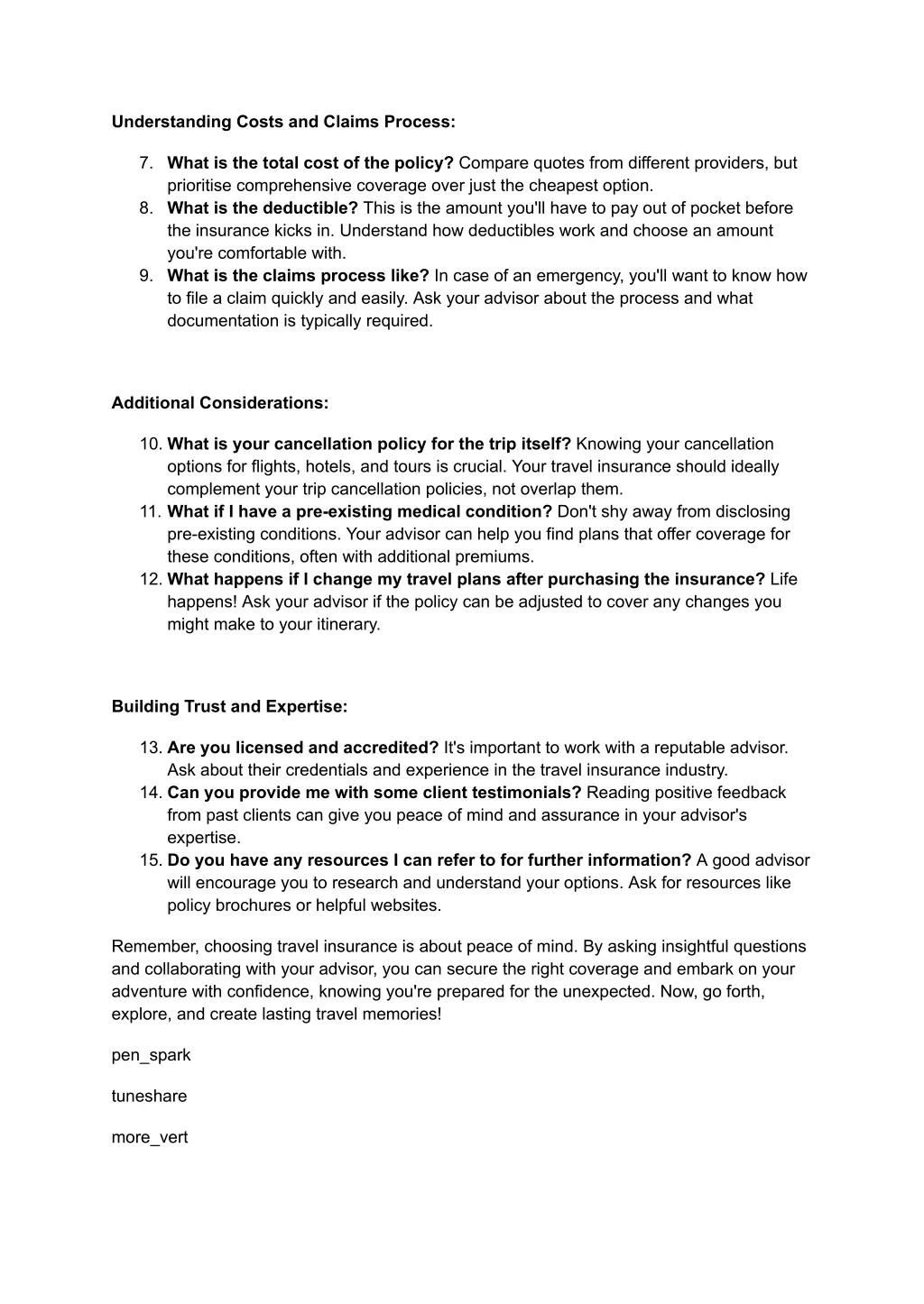 understanding costs and claims process