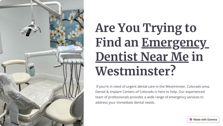 are you trying to find an emergency dentist near