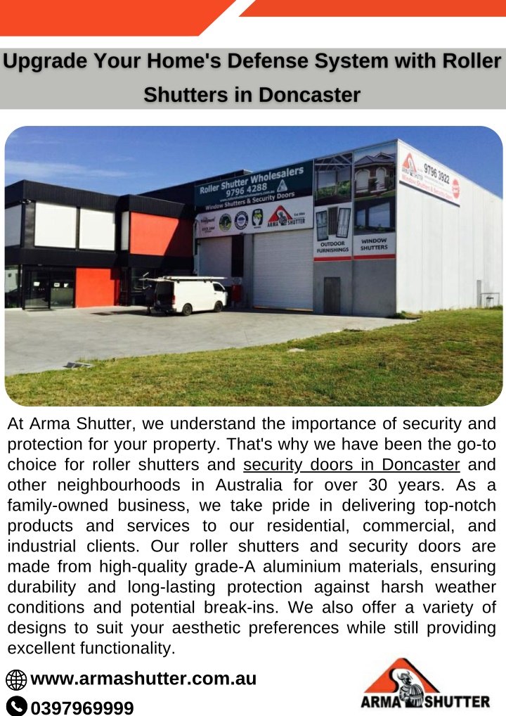 at arma shutter we understand the importance