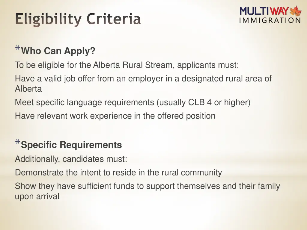 eligibility criteria