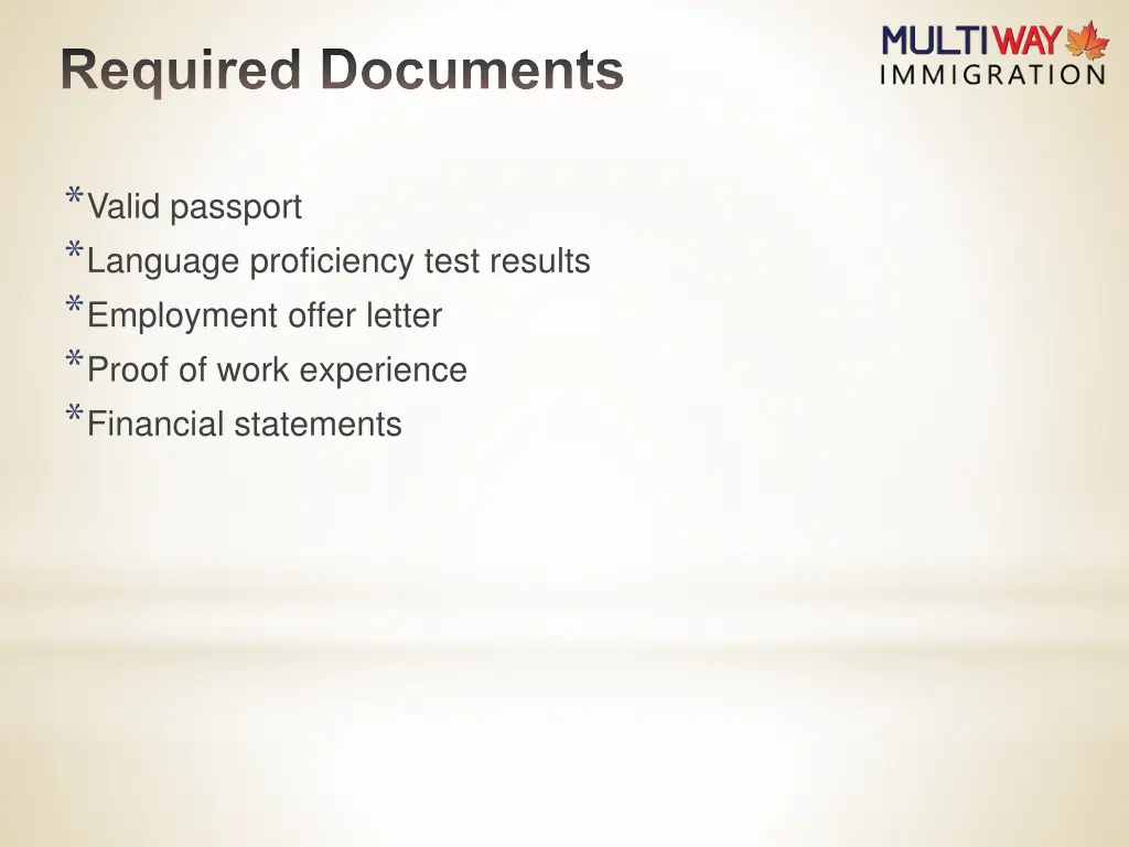 required documents