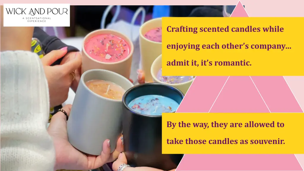 crafting scented candles while