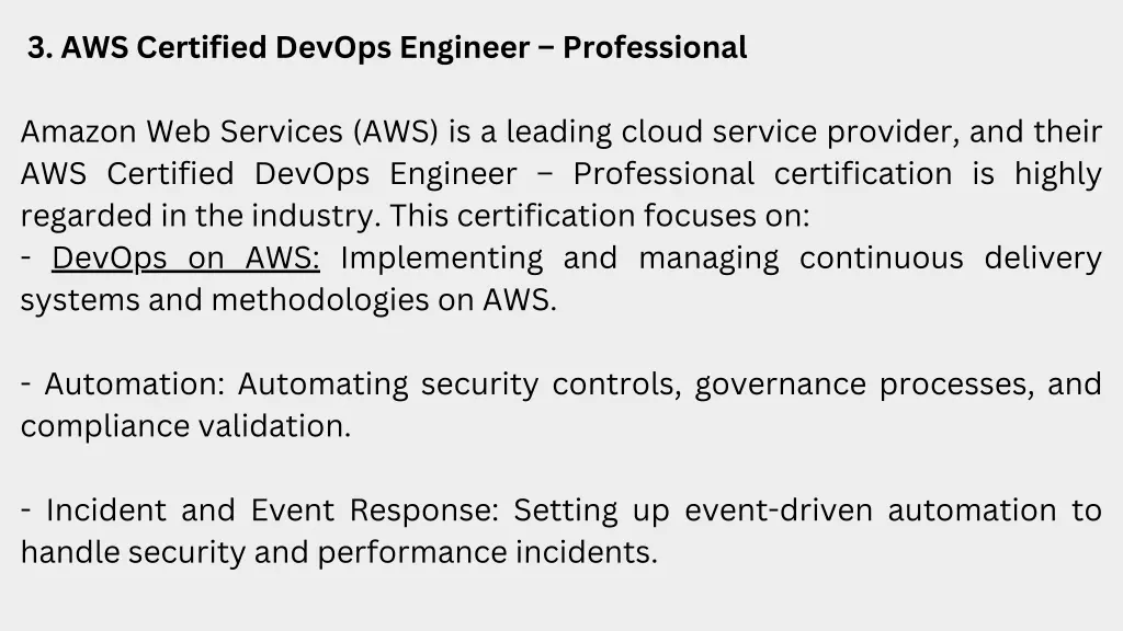 3 aws certified devops engineer professional