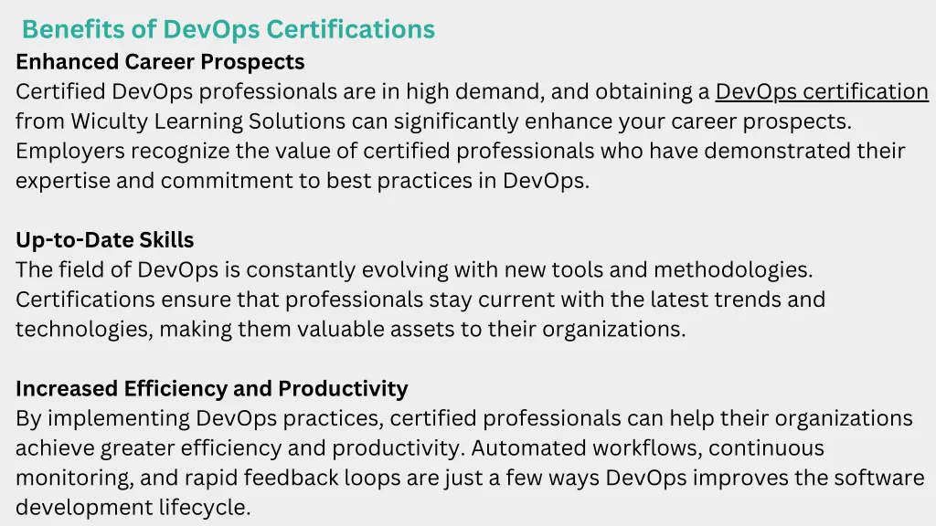 benefits of devops certifications enhanced career