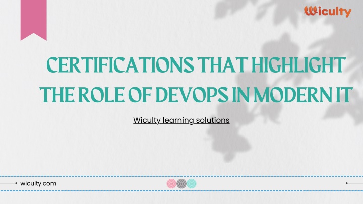 certifications that highlight the role of devops