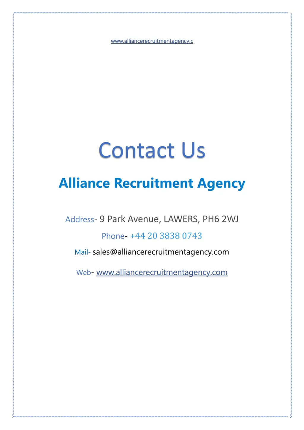 www alliancerecruitmentagency c