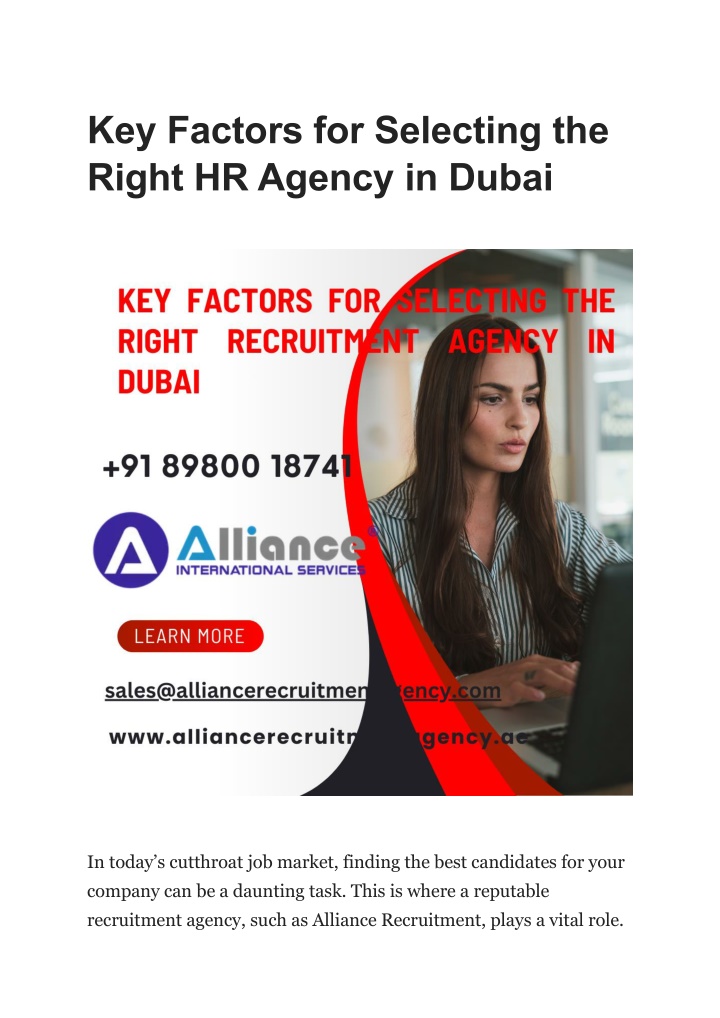 key factors for selecting the right hr agency