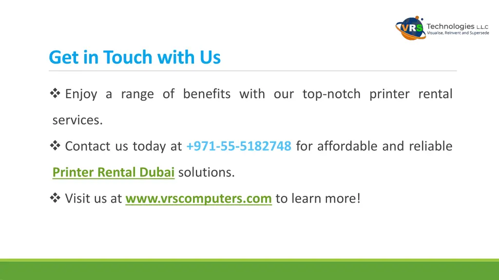 get in touch with us