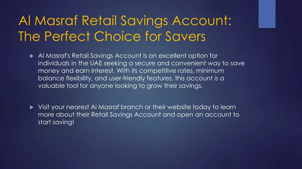 al masraf retail savings account the perfect
