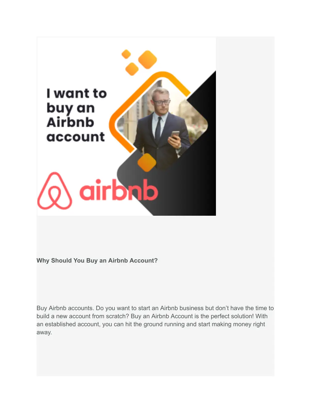 why should you buy an airbnb account