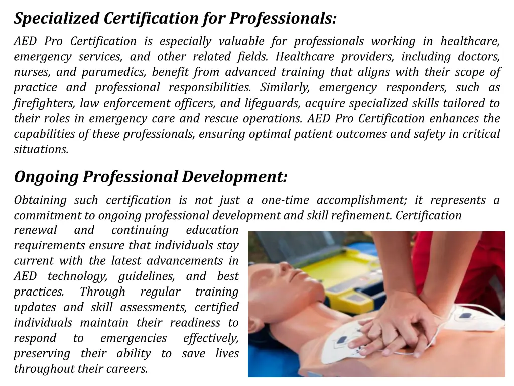 specialized certification for professionals